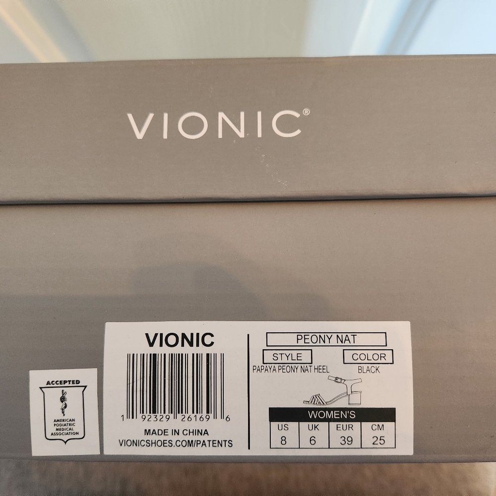 Womens Black Vionic Papaya Peony Nat Heel Sandals Size 8 BNIB - Picture 12 of 12